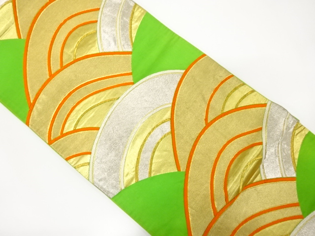 JAPANESE KIMONO / ANTIQUE FUKURO OBI / SILK / WOVEN SEIGAIHA